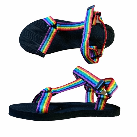 Fun unisex Pride Sandal in Stripes Sz 37 - Picture 2 of 7